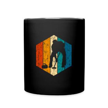 Curling sur glace Curling Retro Cadeau - Mug uni - noir - Devant