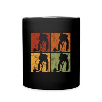 Curling sur glace Curling Retro Cadeau - Mug uni - noir - Devant