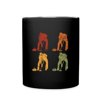 Curling sur glace Curling Retro Cadeau - Mug uni - noir - Devant