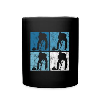 Curling sur glace Curling Retro Cadeau - Mug uni - noir - Devant