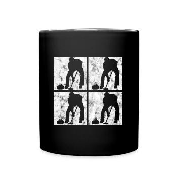 Curling sur glace Curling Retro Cadeau - Mug uni - noir - Devant