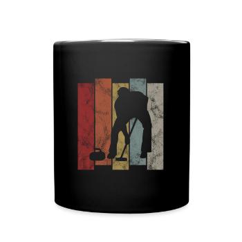 Ice Curling Curler Ice Stock Shooting Retro Gift - Mug uni - noir - Devant