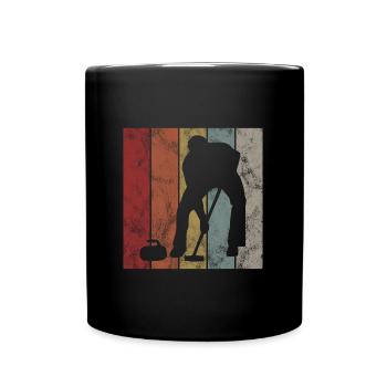 Curling sur glace Curling Retro Cadeau - Mug uni - noir - Devant
