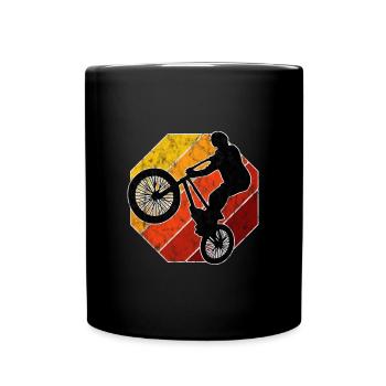 BMX Rad Fahrrad Retro Geschenk Bicycle Motocross - Tasse einfarbig - Schwarz - Vorne