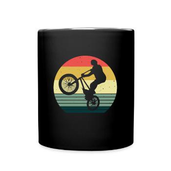 BMX Rad Fahrrad Retro Geschenk Bicycle Motocross - Tasse einfarbig - Schwarz - Vorne