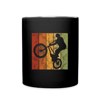 BMX Rad Fahrrad Retro Geschenk Bicycle Motocross - Tasse einfarbig - Schwarz - Vorne
