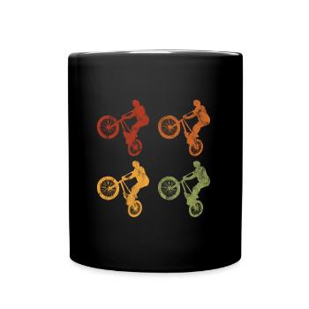 BMX Bike Bike Retro Gift Bicycle Motocross - Full Colour Mug - black - Front