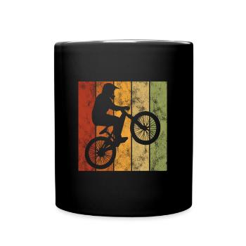 BMX Rad Fahrrad Retro Geschenk Bicycle Motocross - Tasse einfarbig - Schwarz - Vorne