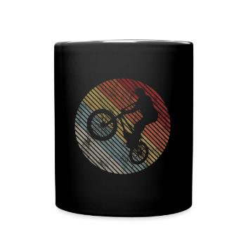 BMX Rad Fahrrad Retro Geschenk Bicycle Motocross - Tasse einfarbig - Schwarz - Vorne