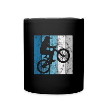 BMX Rad Fahrrad Retro Geschenk Bicycle Motocross - Tasse einfarbig - Schwarz - Vorne