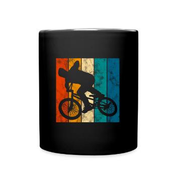 BMX Rad Fahrrad Retro Geschenk Bicycle Motocross - Tasse einfarbig - Schwarz - Vorne