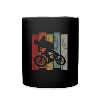 BMX Rad Fahrrad Retro Geschenk Bicycle Motocross - Tasse einfarbig - Schwarz - Vorne