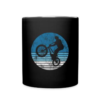 BMX Rad Fahrrad Retro Geschenk Bicycle Motocross - Tasse einfarbig - Schwarz - Vorne