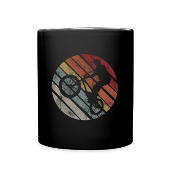 BMX Rad Fahrrad Retro Geschenk Bicycle Motocross - Tasse einfarbig - Schwarz - Vorne