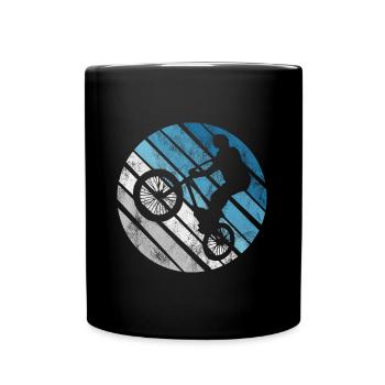 BMX Rad Fahrrad Retro Geschenk Bicycle Motocross - Tasse einfarbig - Schwarz - Vorne