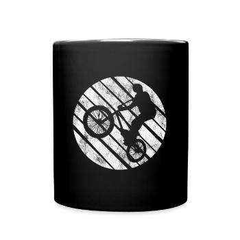 BMX Rad Fahrrad Retro Geschenk Bicycle Motocross - Tasse einfarbig - Schwarz - Vorne