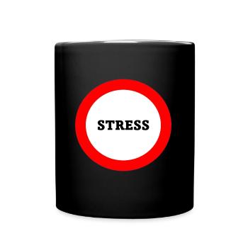 Stressverbot - Tasse einfarbig - Schwarz - Vorne