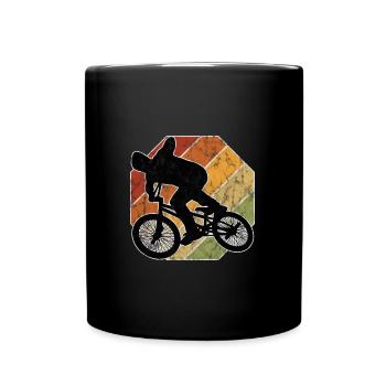BMX Rad Fahrrad Retro Geschenk Bicycle Motocross - Tasse einfarbig - Schwarz - Vorne