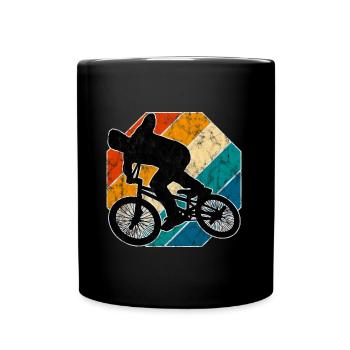 BMX Rad Fahrrad Retro Geschenk Bicycle Motocross - Tasse einfarbig - Schwarz - Vorne