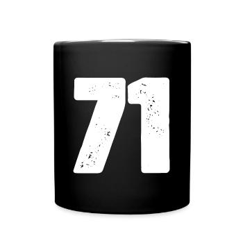 71 Zahl Trikot - Tasse einfarbig - Schwarz - Vorne