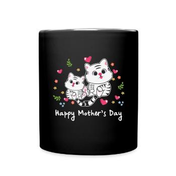 Animal Mom cat for Mother s Day - Full Colour Mug - black - Front