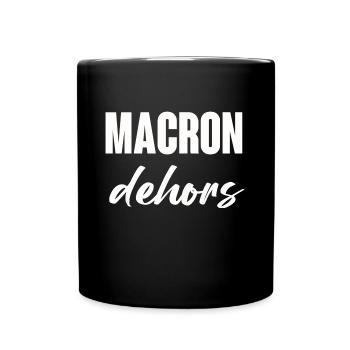 Macron dehors - Mug uni - noir - Devant