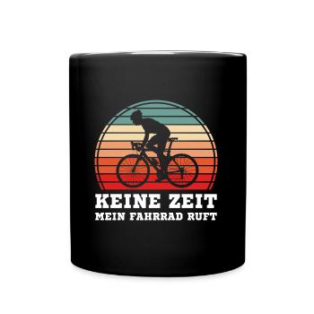 Radsport Mein Fahrrad ruft Radfahrer Geschenkidee - Tasse einfarbig - Schwarz - Vorne