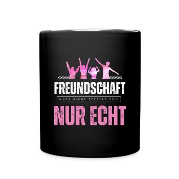 Beste Freunde FREUND Kumpel Kumpels - Tasse einfarbig - Schwarz - Vorne