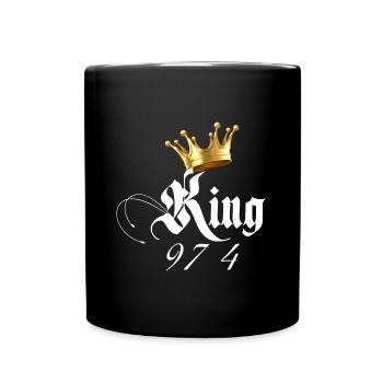King 974 Insel La Réunion Papa et fils - Tasse einfarbig - Schwarz - Vorne