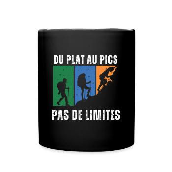 Du plat au pics, pas de limites - Mug uni - noir - Devant