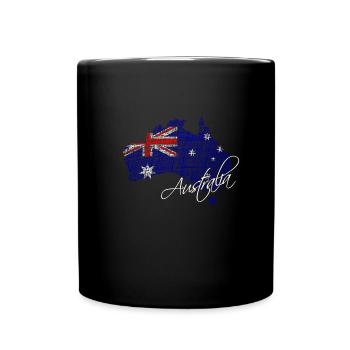 Australien - Australia - Tasse einfarbig - Schwarz - Vorne