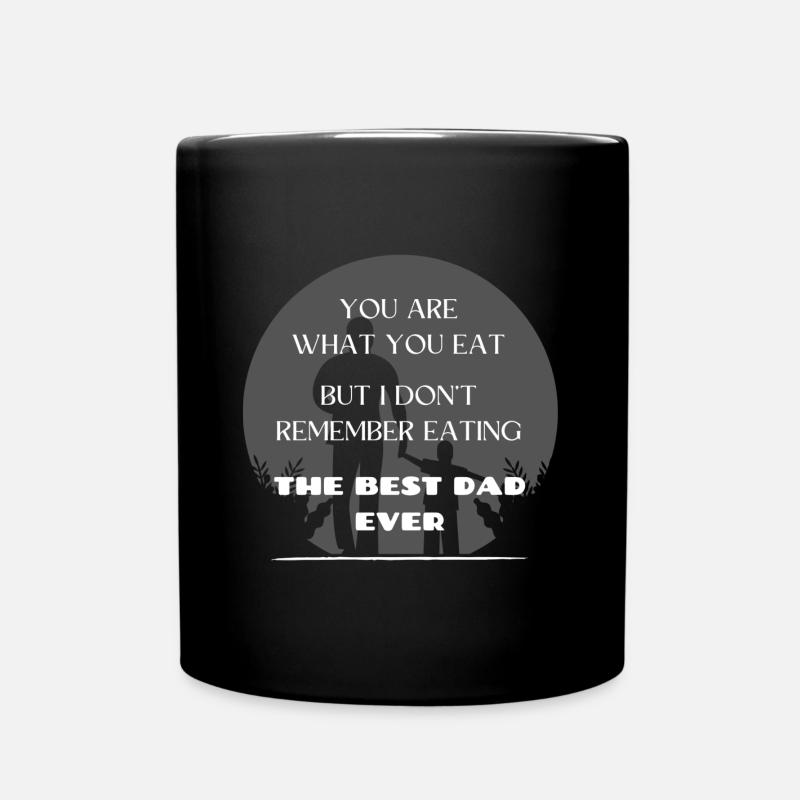 DU BIST, WAS DU ISST - BESTER PAPA - Tasse einfarbig - Schwarz