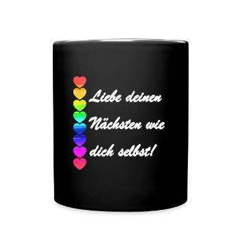 nächstenliebe 3 - Tasse einfarbig - Schwarz - Vorne