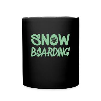 snowboarding schneeflocke - Tasse einfarbig - Schwarz - Vorne