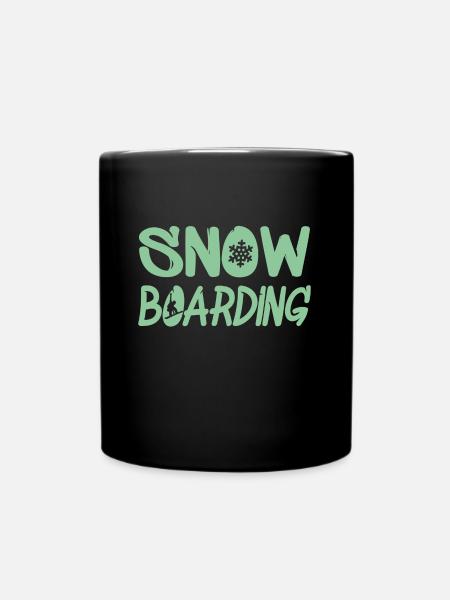 snowboarding schneeflocke - Tasse einfarbig - Schwarz