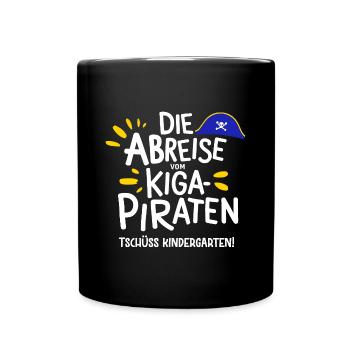 Kiga-Piraten Abreise Abschluss Kita Absolvent Gesc - Tasse einfarbig - Schwarz - Vorne