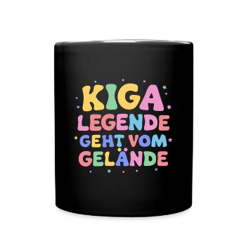 Kiga-Legende Abschiedsgeschenk: Kita Abgänger Abso - Tasse einfarbig - Schwarz - Vorne