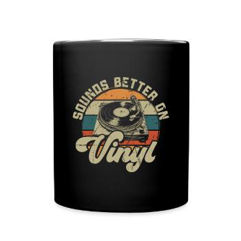 vinyle vinyle musique platine rétro - Mug uni - noir - Devant
