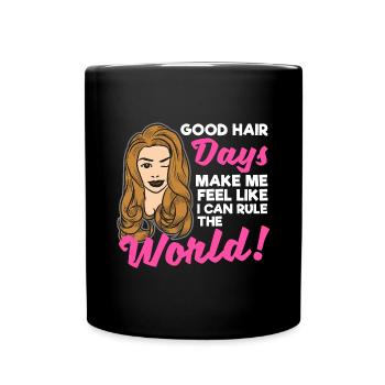 Werten Sie Ihren Stil mit einzigartigen Hair - Tasse einfarbig - Schwarz - Vorne