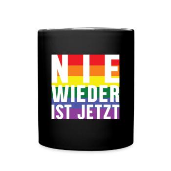 Plus jamais le lettrage Pride - Mug uni - noir - Devant