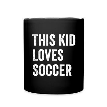 Dieses Kind liebt Fußballliebhaber - Tasse einfarbig - Schwarz - Vorne