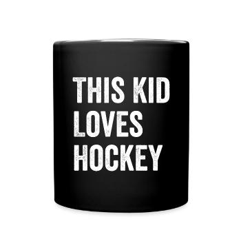 Cet enfant aime les amateurs de hockey - Mug uni - noir - Devant