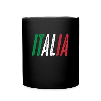 Italia, Italien, Rom, Neapel, Mailand - Tasse einfarbig - Schwarz - Vorne