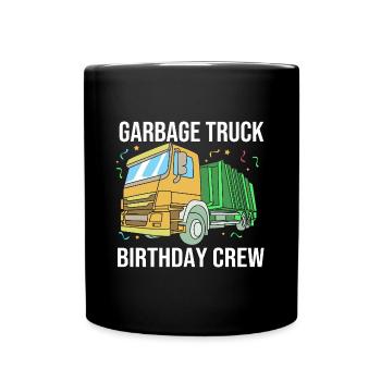 Garbage Can Garbage Truck Garbage Truck Garbage Man - Full Colour Mug - black - Front