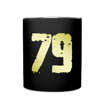 79 Zahl Vintage - Tasse einfarbig - Schwarz - Vorne