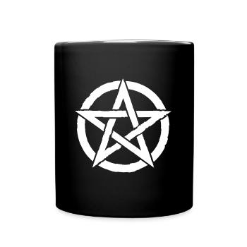 Pentagram for Atheists and Satanists or Goths - Full Colour Mug - black - Front