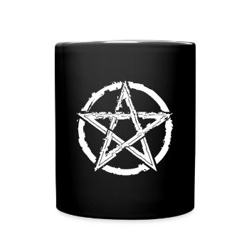 Pentagram für Atheisten und Satanisten oder Goths - Tasse einfarbig - Schwarz - Vorne