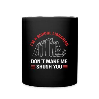 Leseratte Bibliothek Lesen - Tasse einfarbig - Schwarz - Vorne