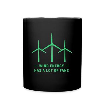 Windrad Windenergie Windkraft - Tasse einfarbig - Schwarz - Vorne