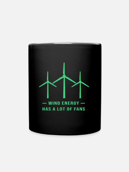 Éolienne, énergie éolienne, énergie éolienne - Mug uni - noir